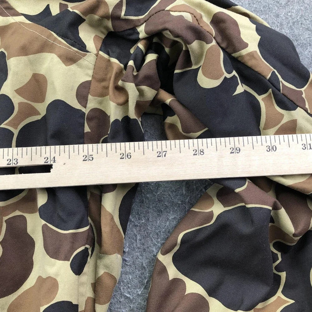 Vintage Columbia Jacket Mens XL Brown Camo Canvas Parka Omni-Tech Radial Sleeve